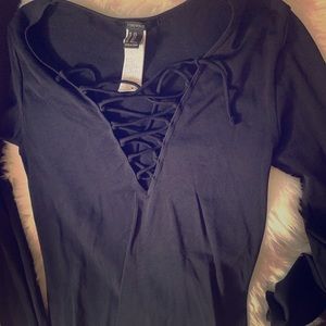 Deep neckline going out top